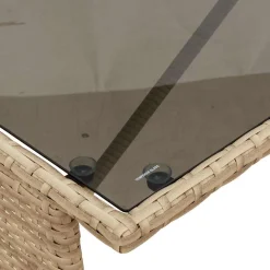 Zestaw Mebli Ogrodowych Wypoczynkowy Sofy Stolik Podnóżek Rattan Na Balkon