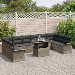 Zestaw Mebli Ogrodowych Wypoczynkowy Sofy Stolik Rattan Poduszki Na Balkon