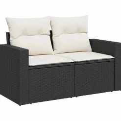 Zestaw Mebli Ogrodowych Wypoczynkowy Sofy Stolik Podnóżek Rattan Na Balkon