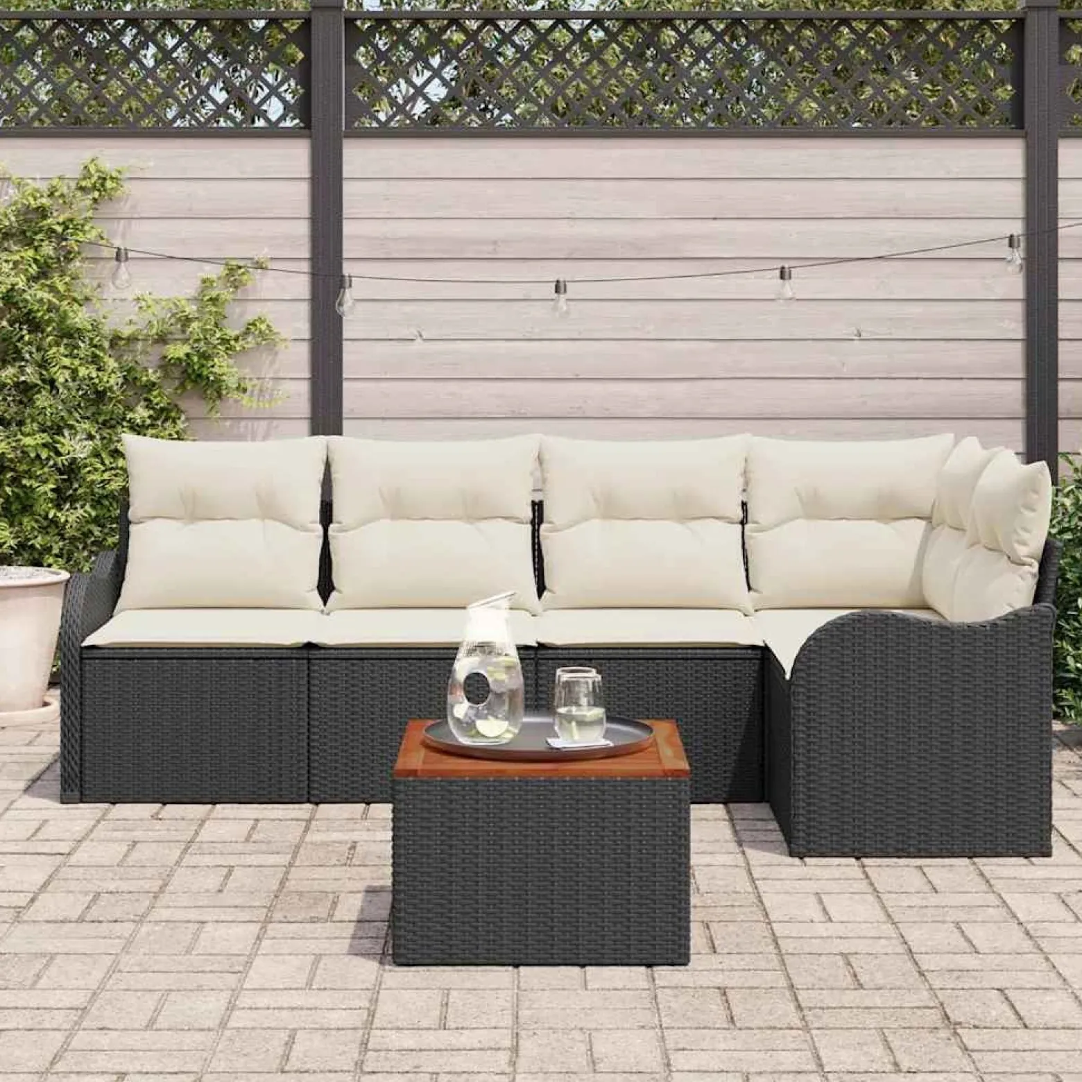 Zestaw Mebli Ogrodowych Wypoczynkowy Sofy Stolik Rattan Na Patio Na Taras
