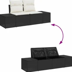 Zestaw Mebli Ogrodowych Wypoczynkowy Sofy Stolik Rattan Na Patio Na Taras