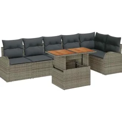 Zestaw Mebli Ogrodowych Wypoczynkowy Sofy Stolik Rattan Na Patio Do Ogrodu
