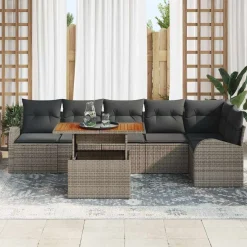 Zestaw Mebli Ogrodowych Wypoczynkowy Sofy Stolik Rattan Na Patio Do Ogrodu