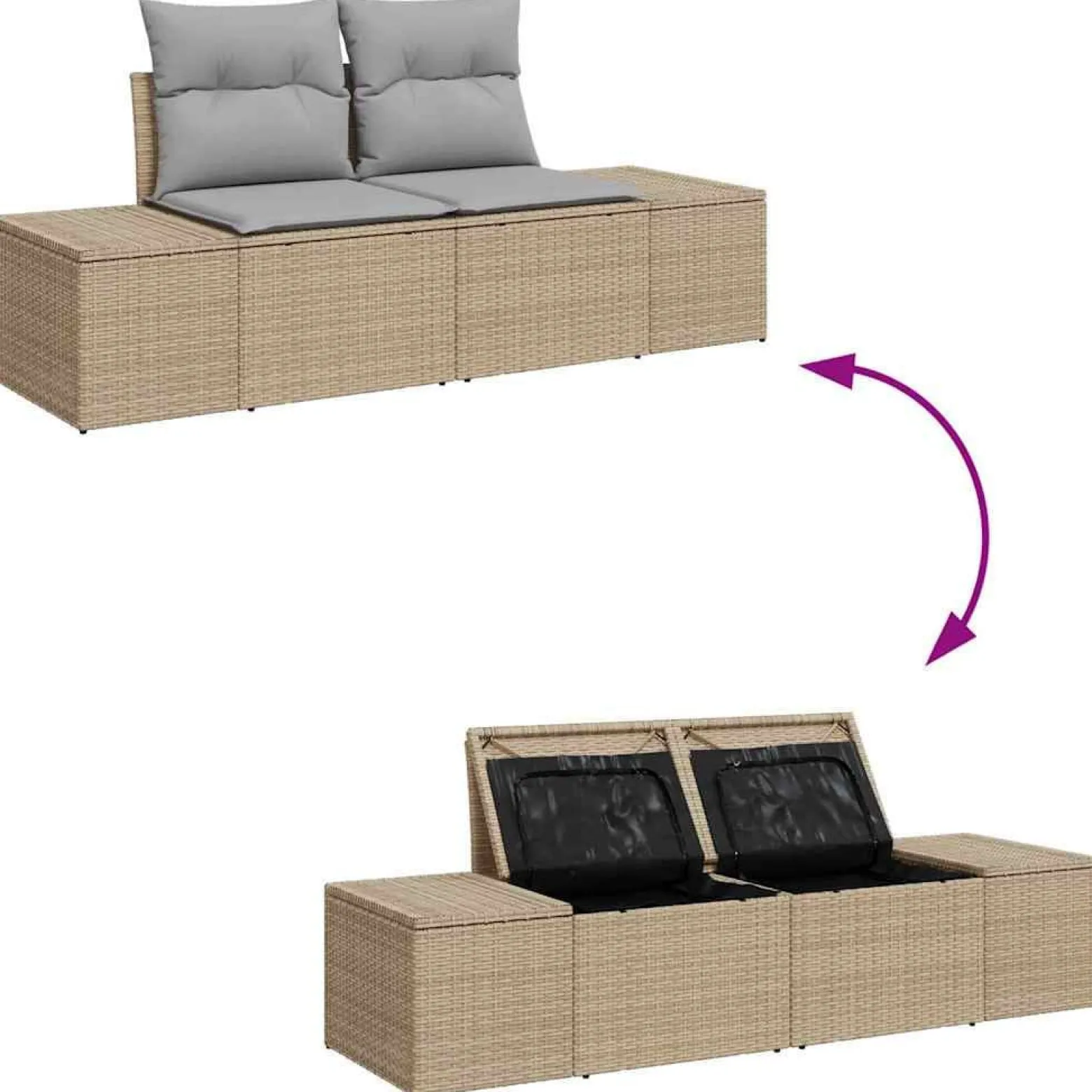 Zestaw Mebli Ogrodowych Wypoczynkowy Sofy Stolik Rattan Na Patio Na Taras