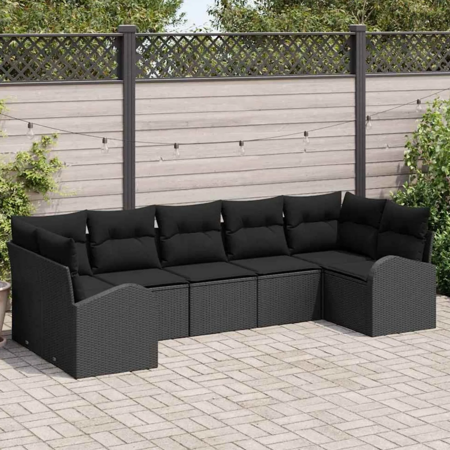 Zestaw Mebli Ogrodowych Wypoczynkowy Sofy Rattan Poduszki Na Patio