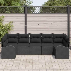Zestaw Mebli Ogrodowych Wypoczynkowy Sofy Rattan Poduszki Na Patio