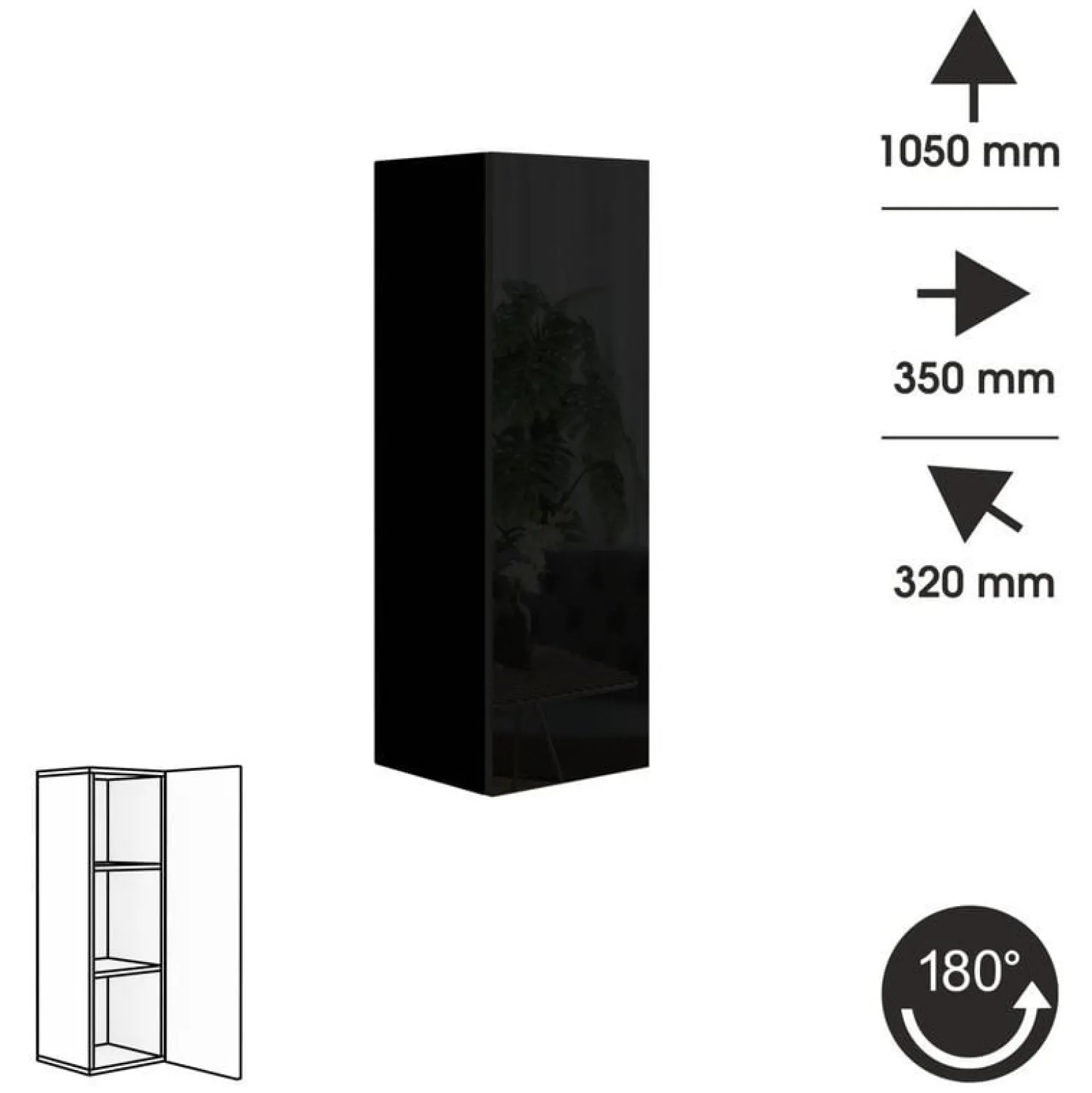 Zestaw mebli salonowych 280 cm PREMIUM czarny połysk