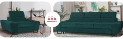 Zestaw mebli wypoczynkowych salonu Savio Sofa 3os fotele beż Family Meble