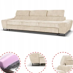 Zestaw mebli wypoczynkowych salonu Savio Sofa 3os fotele beż Family Meble