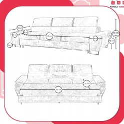 Zestaw mebli wypoczynkowych salonu Savio Sofa 3os fotele beż Family Meble
