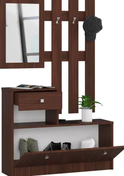 Zestaw mebli z szafką na buty AKORD Wenge 90 cm 90x25x170 cm