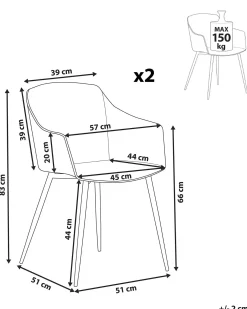 Zestaw 2 plastikowych krzeseł białe