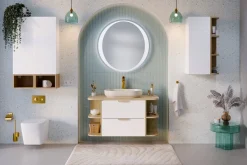 Zestaw pod umywalkę ASTER WHITE 80cm biały mat - z blatem COMAD 1 szt.