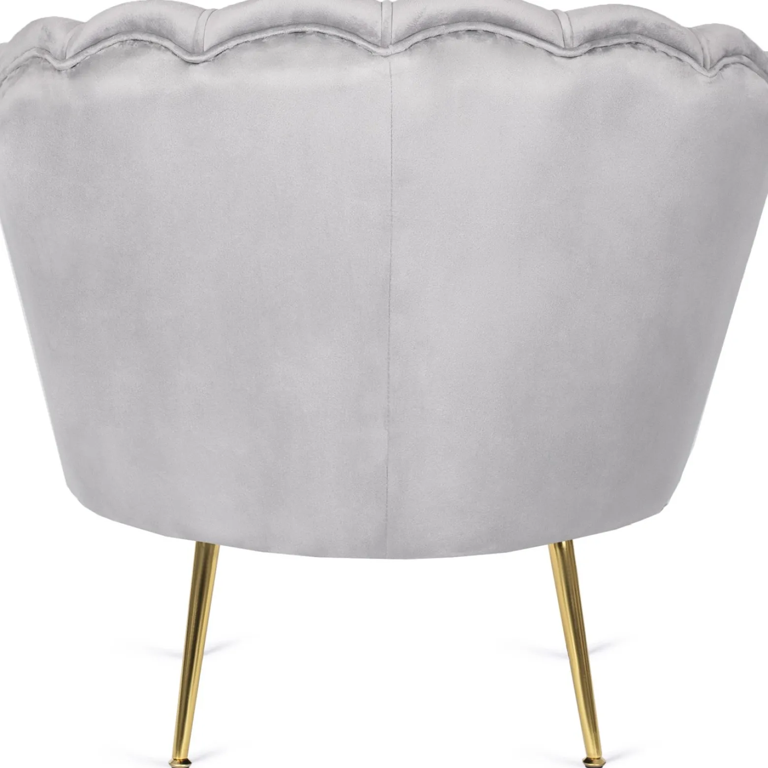 Zestaw Sofa Szara i Fotel Szary Muszelka Meble Wypoczynkowe Glamour Złote