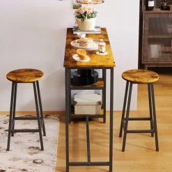 Zestaw stół + krzesła barowe stół jadalniany z 2 stołkami rustykalny loft