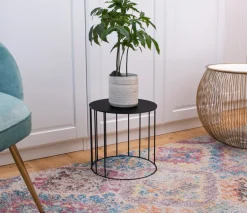 Zestaw 3 stojaków na kwiaty z drutu czarne w stylu LOFT