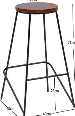 Zestaw 4 stołków barowych z metalu i naturalnego jesionu