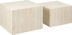 Zestaw 2 STOLIKÓW KAWOWYCH Dice Z MDF beżowy trawertyn