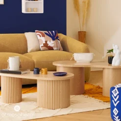 Zestaw stolików kawowych SOLEYA organiczny kształt, 2 sztuki