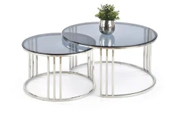 Zestaw 2 stolików Yasmine dymione szkło