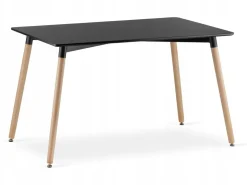 Zestaw stół prostokątny ADRIA 120x80 czarny + 4 krzesła MARK