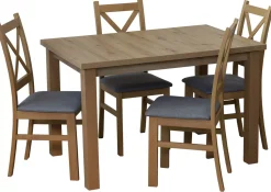 Zestaw stół 150/190x80 i 4 krzesła M009-4 Dąb Artisan