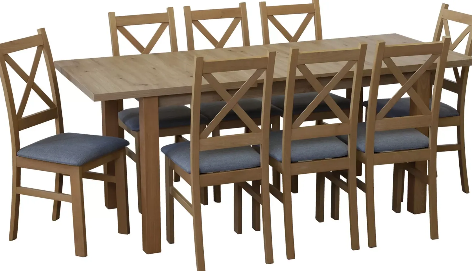 Zestaw stół 150/190x80 i 4 krzesła M009-4 Dąb Artisan