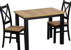 Zestaw stół 100x70 z 2 krzesłami M019-2 Czarny/Dąb Craft