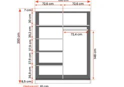 Zestaw szafa z komodą Vista 05 Frida 01 Mini Biały/Dąb Sonoma