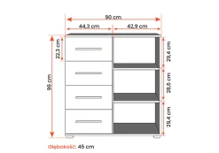 Zestaw szafa z komodą Vista 05 Frida 01 Mini Biały/Dąb Sonoma