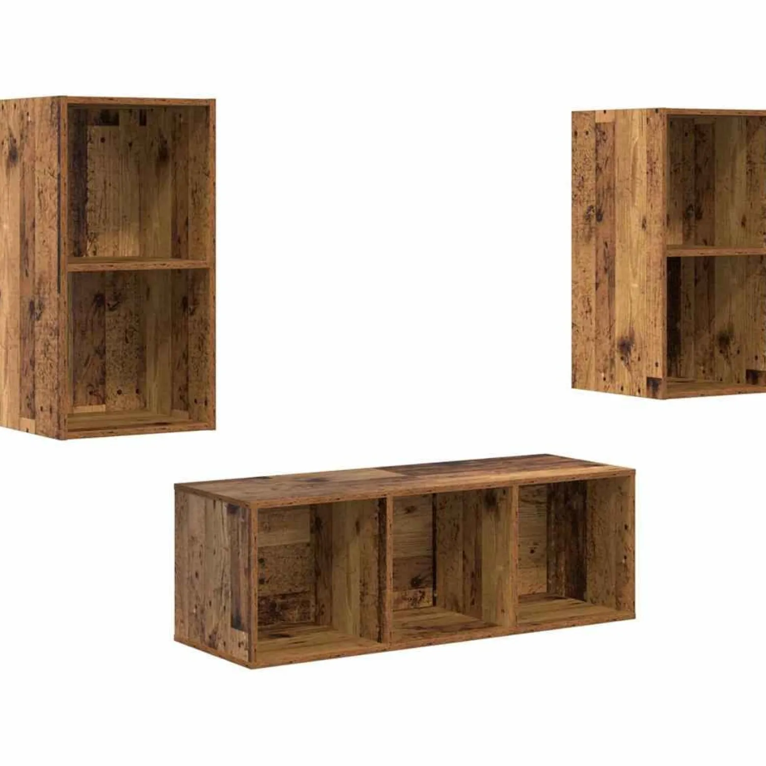 Zestaw Szafek RTV Szafka pod Telewizor Meblościanka Brąz 37 x 37 x 107 cm