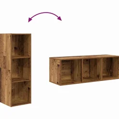 Zestaw Szafek RTV Szafka pod Telewizor Meblościanka Brąz 37 x 37 x 107 cm