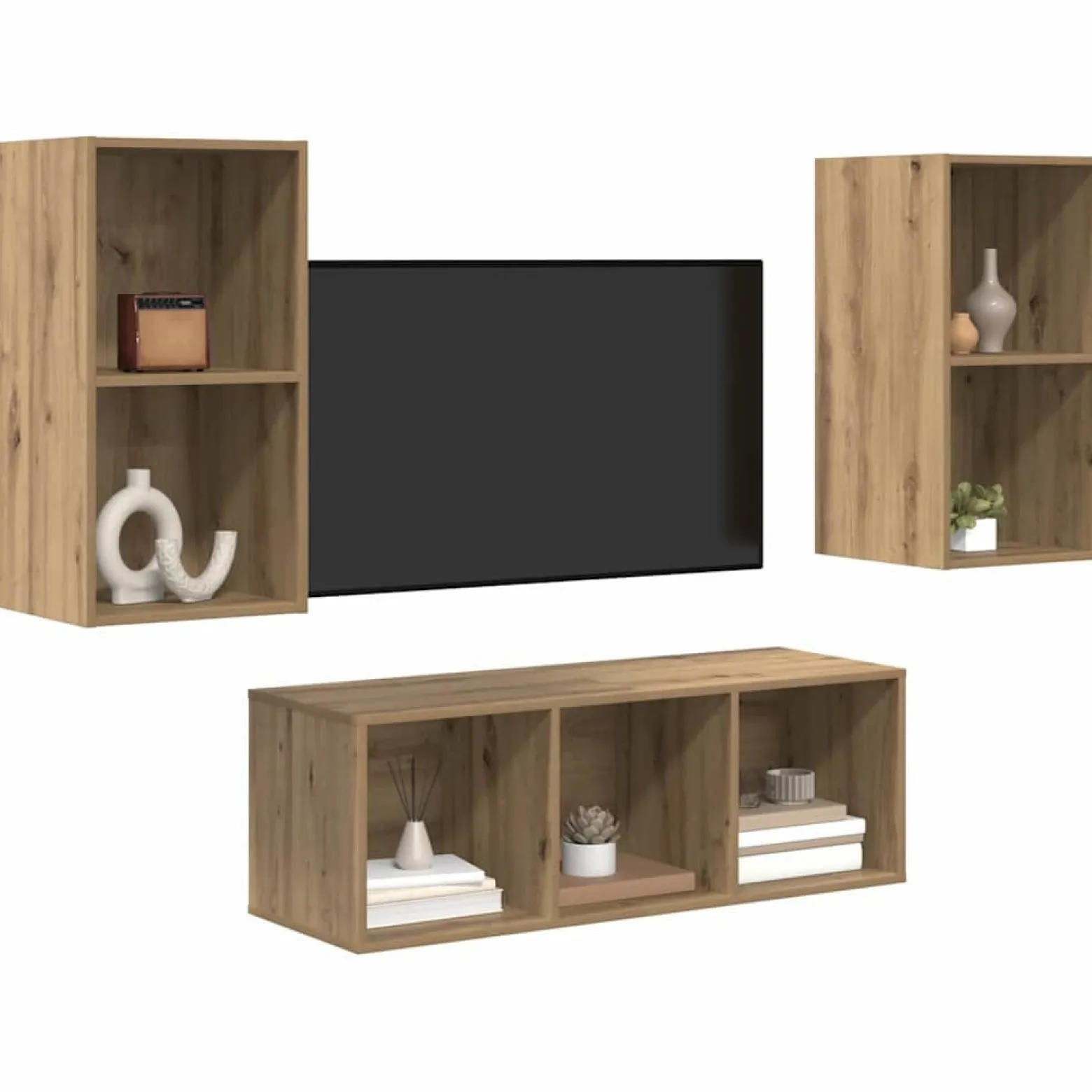 Zestaw szafek RTV 3 szt. dąb artisan 37 x 37 x 107 cm