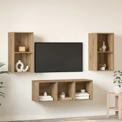 Zestaw szafek RTV 3 szt. dąb artisan 37 x 37 x 107 cm