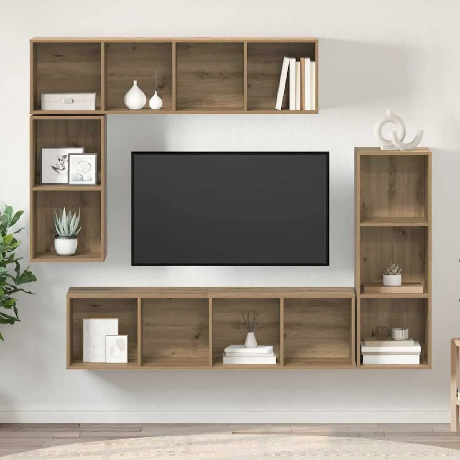 Zestaw szafek RTV 4 szt. dąb artisan 37 x 37 x 142.5 cm