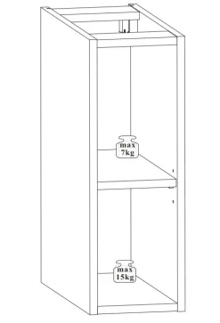 Zestaw szafka 60 cm + regał 20 ADEL biały