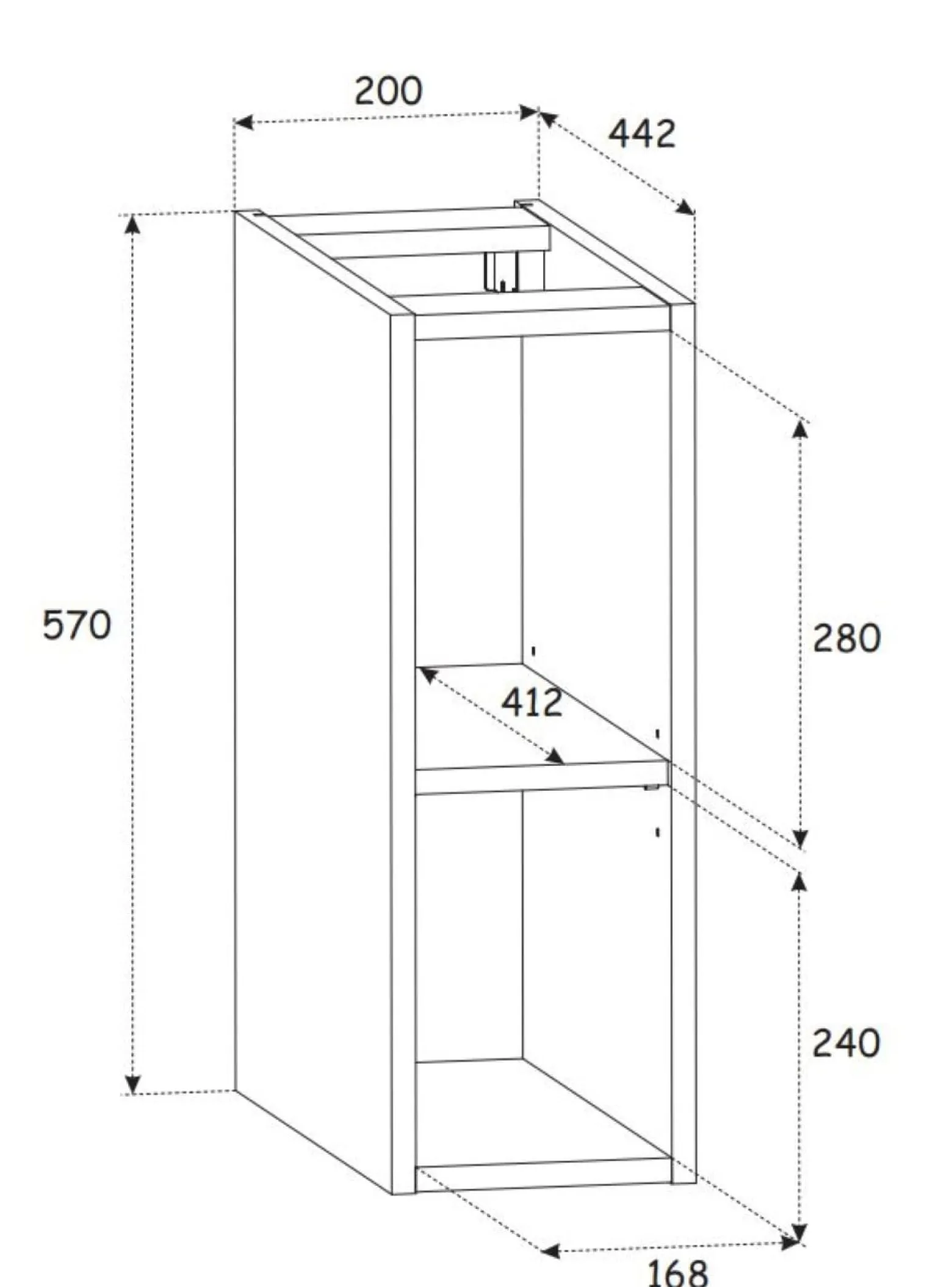 Zestaw szafka 60 cm + regał 20 ADEL biały