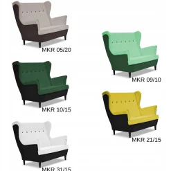 Zestaw wypoczynkowy ARI DUO sofa fotele pufy Family Meble zielono - miętowy