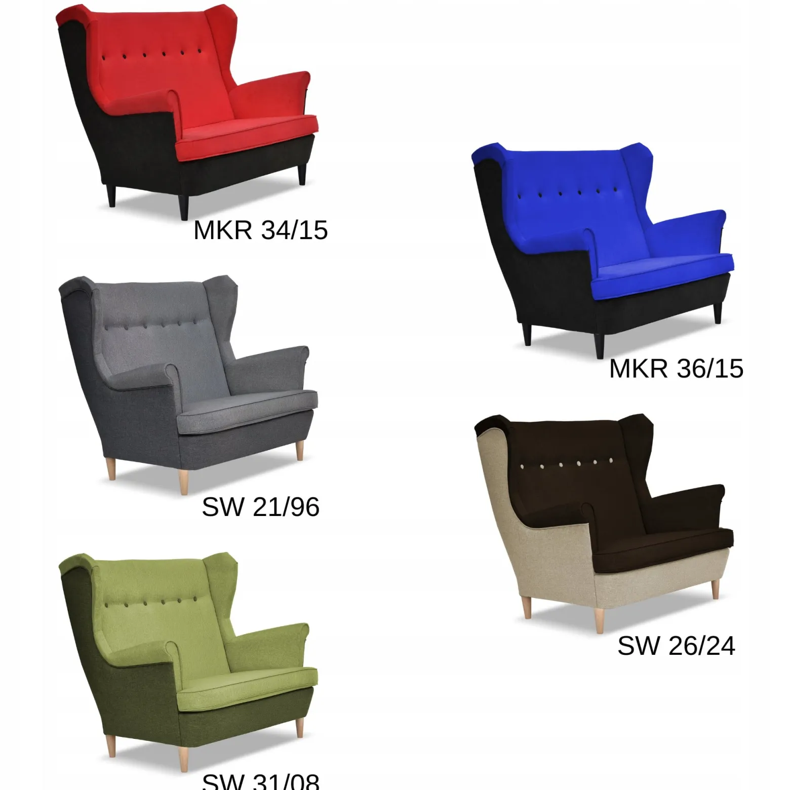 Zestaw wypoczynkowy ARI DUO sofa fotele pufy Family Meble zielono - miętowy
