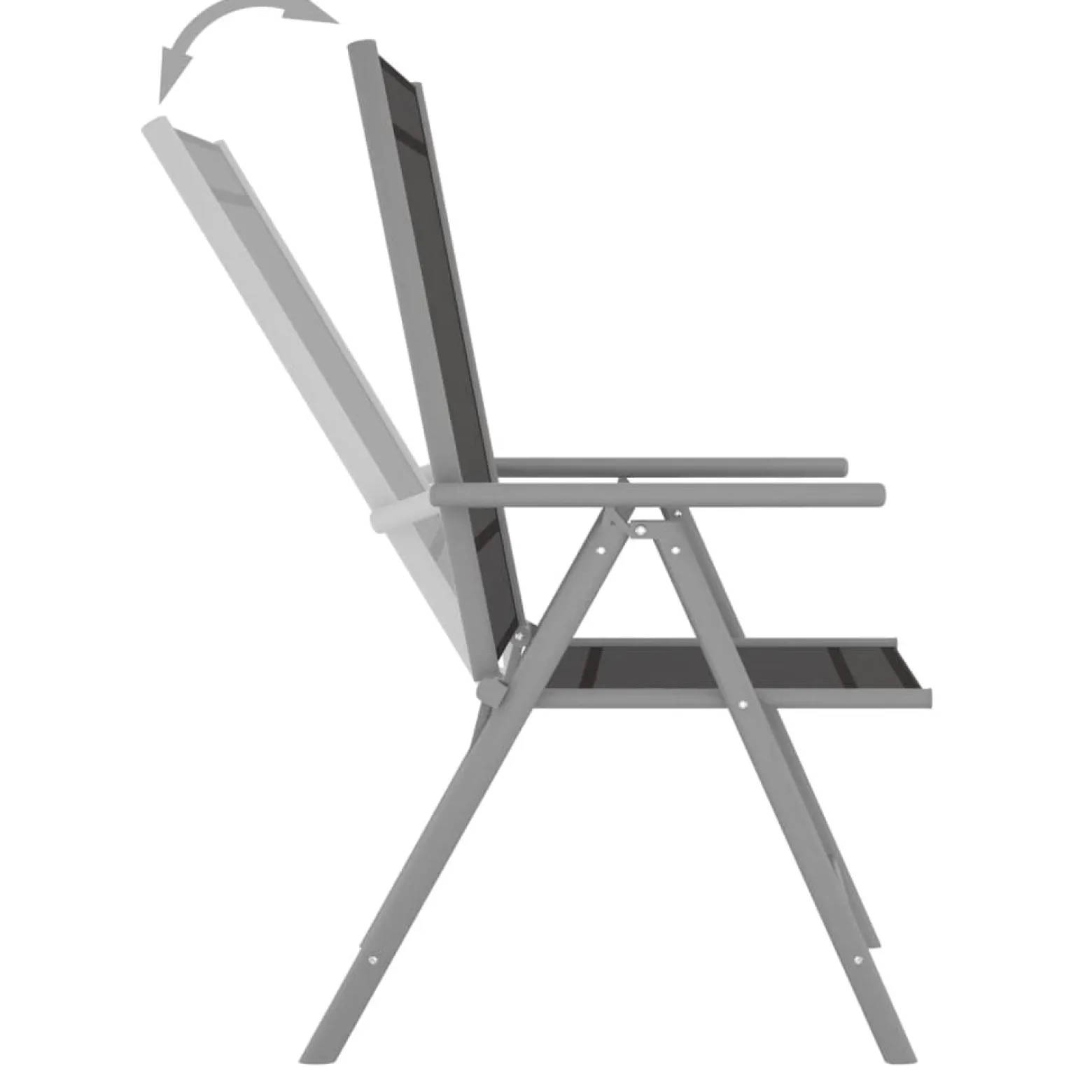 Zestaw wypoczynkowy do ogrodu Czarny Aluminium vidaXL