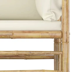 Zestaw wypoczynkowy do ogrodu Biały Bambus 3x narożna + 2x sofa