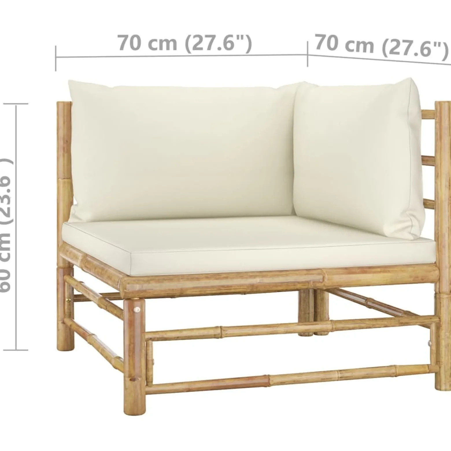Zestaw wypoczynkowy do ogrodu Biały Bambus 3x narożna + 2x sofa