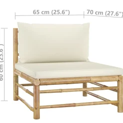 Zestaw wypoczynkowy do ogrodu Biały Bambus 3x narożna + 2x sofa