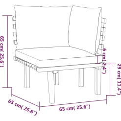Zestaw wypoczynkowy do ogrodu Brąz Drewno akacjowe 3x hjørne + 5x sofa