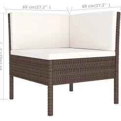 Zestaw wypoczynkowy do ogrodu Brąz Technorattan hjørne + 3x sofa