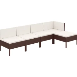 Zestaw wypoczynkowy do ogrodu Brąz Technorattan hjørne + 3x sofa