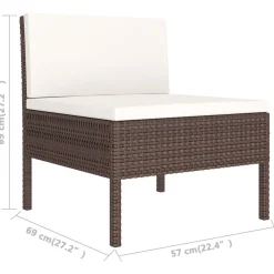 Zestaw wypoczynkowy do ogrodu Brąz Technorattan hjørne + 3x sofa