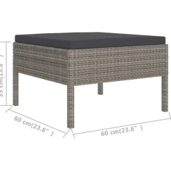 Zestaw wypoczynkowy do ogrodu Szary Technorattan 4x narożna + 6x sofa