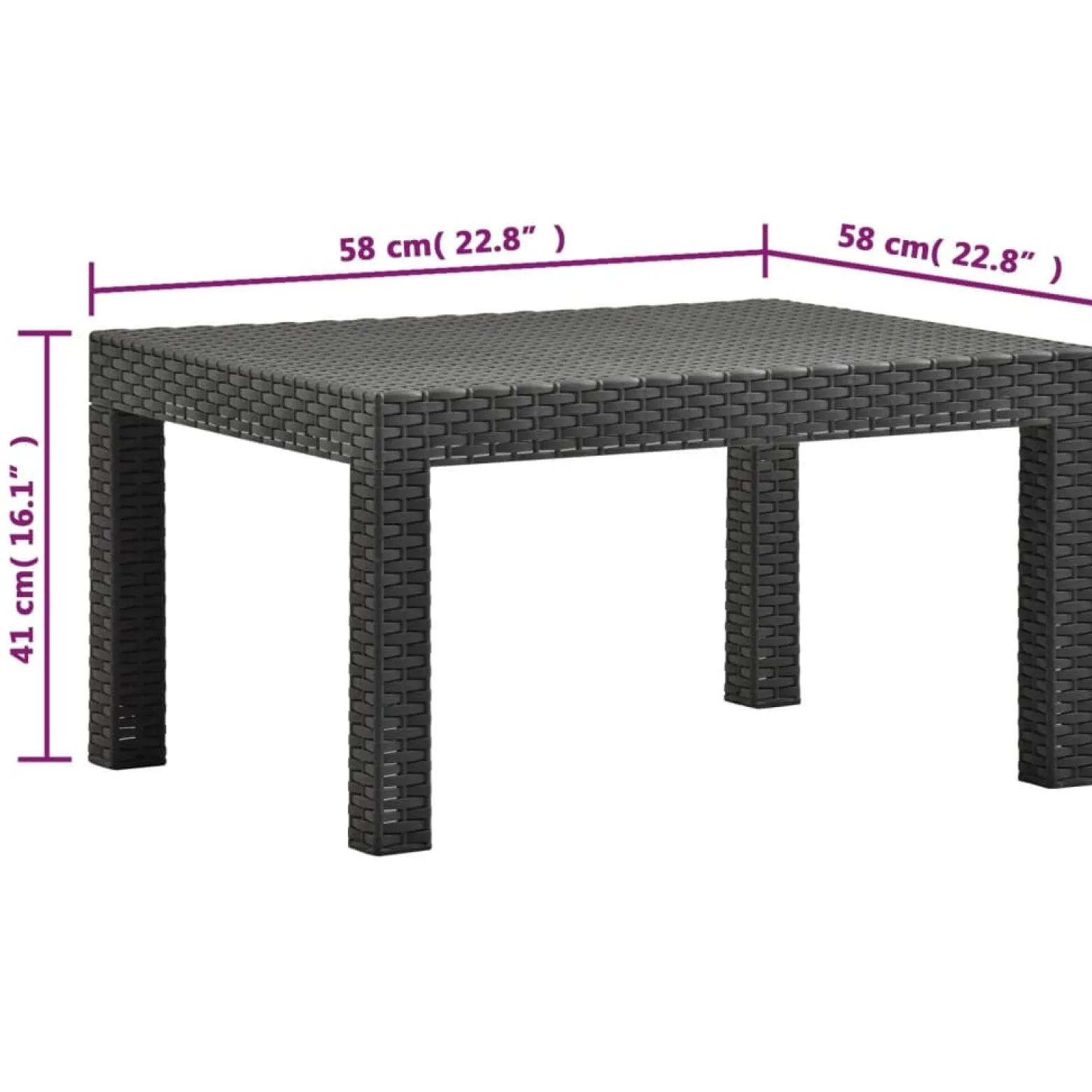 Zestaw wypoczynkowy do ogrodu Antracyt polipropylen 2x armchais + table