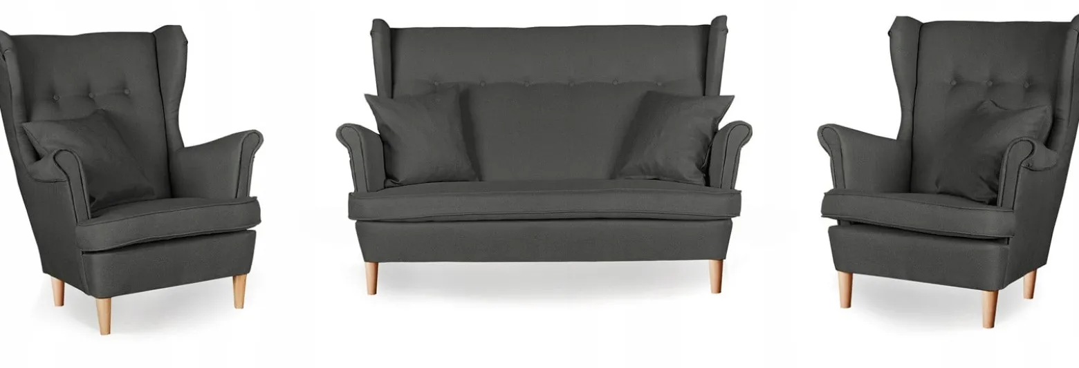Zestaw wypoczynkowy mebli uszak ARI sofa fotele Family Meble